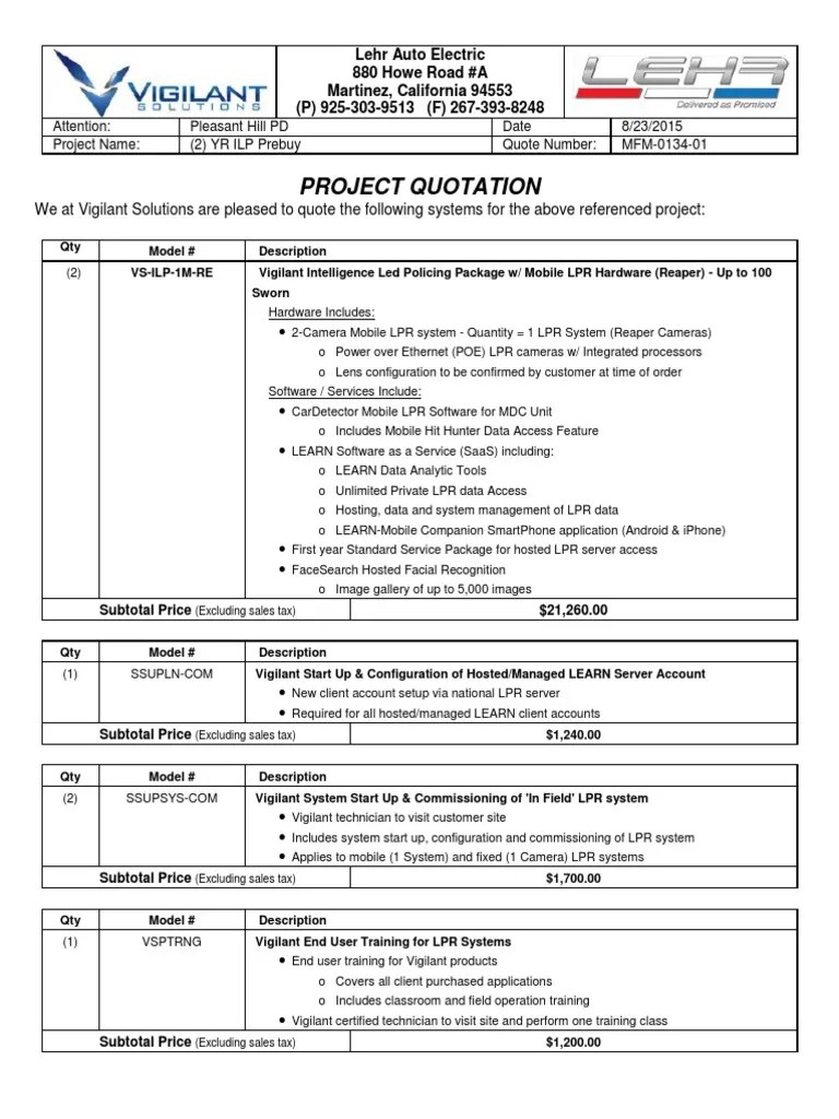 Software Project Quotation Template | PDF | Server (Computing) | Computer Engineering