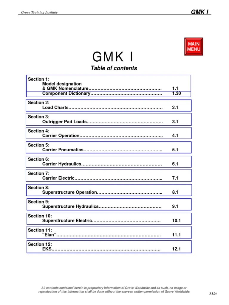 GMK 5120B I Master Manual | PDF | Crane (Machine) | Manufactured Goods