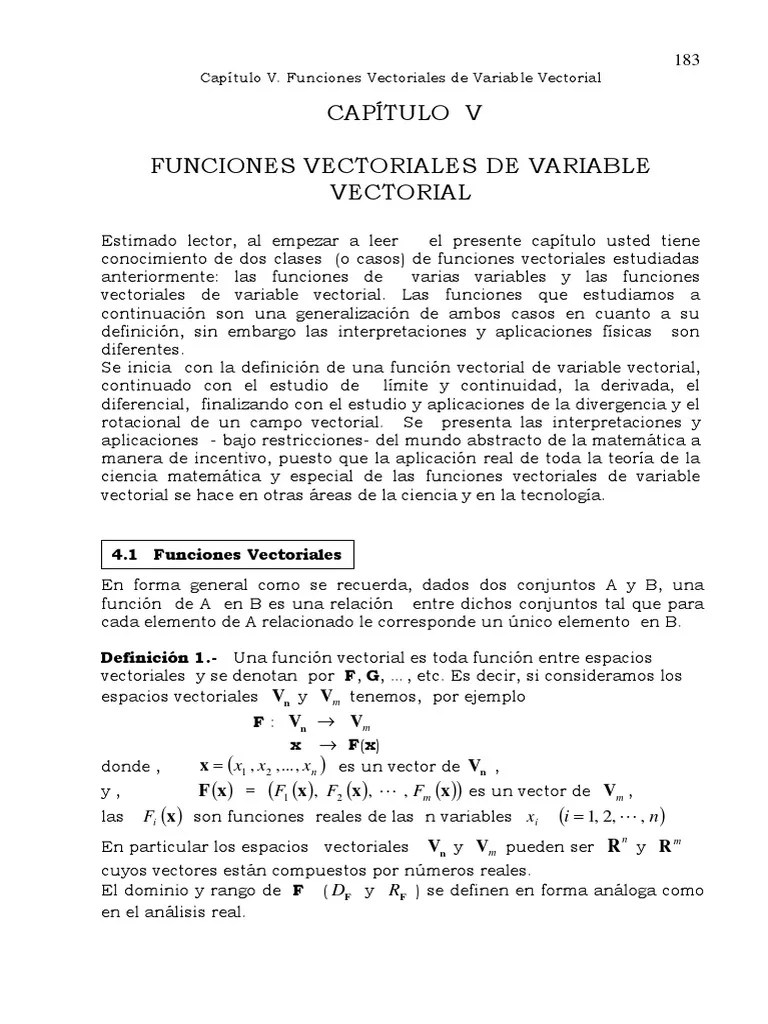 Libro Cálculo Multivariable Capítulo V | PDF | Vector Euclidiano | Espacio Vectorial