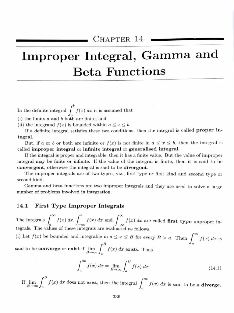05 Improper Integral, Gamma And Beta Function | PDF