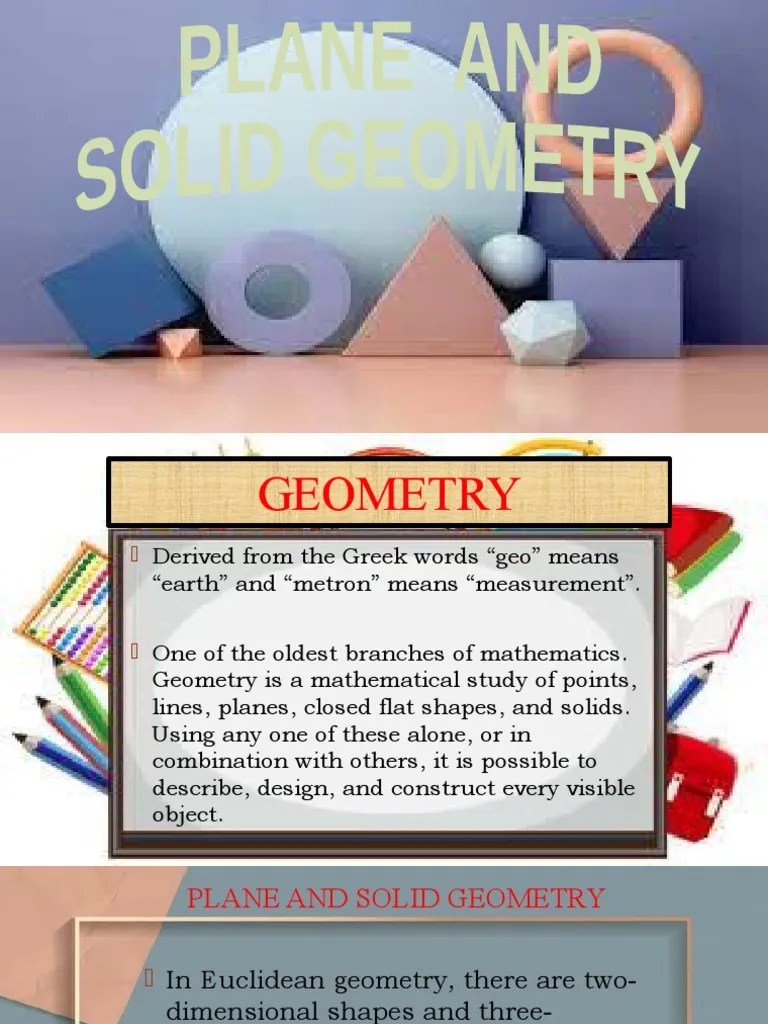 Plane And Solid Geometry | PDF | Area | Line (Geometry)