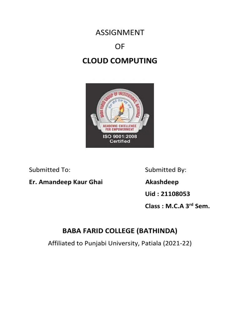 21108053, MCA 3rd Sem, Cloud Computing | PDF | Cloud Computing | Grid ...