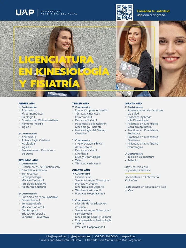 UAP Folleto Carreras A5 Licenciatura En Kinesiologia Y Fisiatria W ...