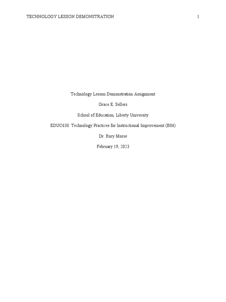 Educ 630 Technology Demonstration Assignment | PDF | Educational Technology | Communication