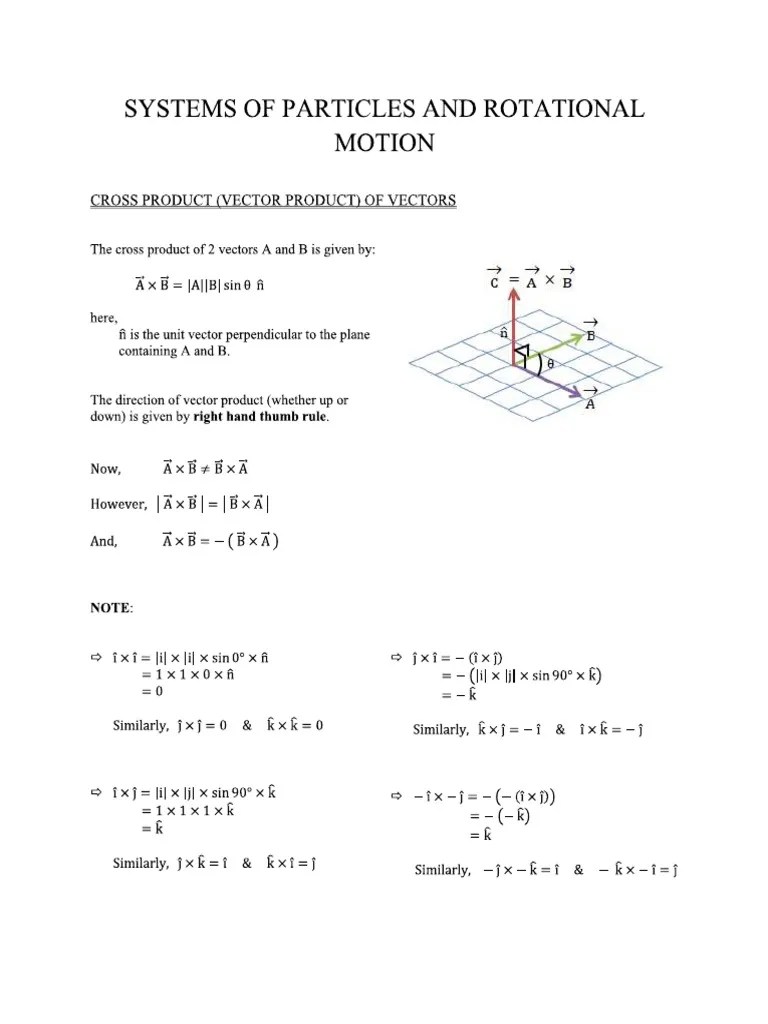 Systems Of Particles And Rotational Motion | PDF
