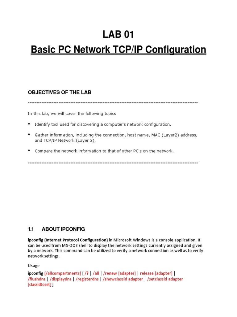 CCN-Lab 01 | PDF | Ip Address | Computer Network
