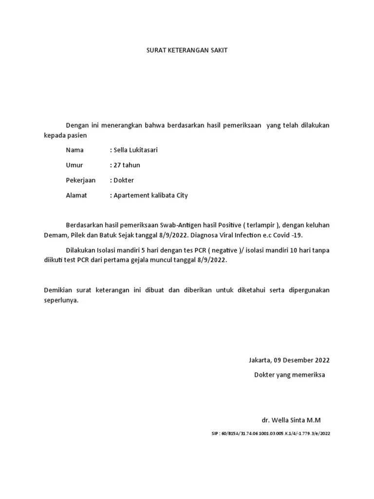 Surat Keterangan Sakit | PDF