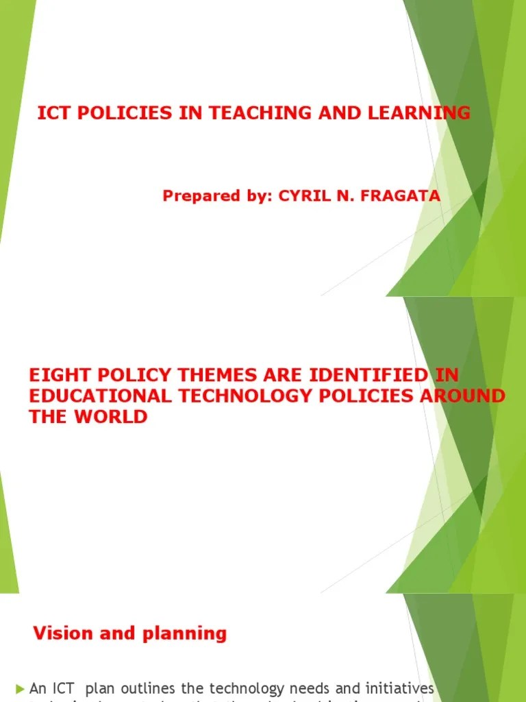 Ict Policies In Teaching And Learning | PDF | Information Technology ...
