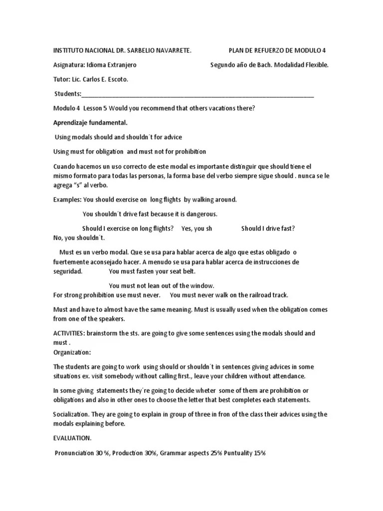 Plan Refuerzo Segundo Año | PDF | Self-Improvement