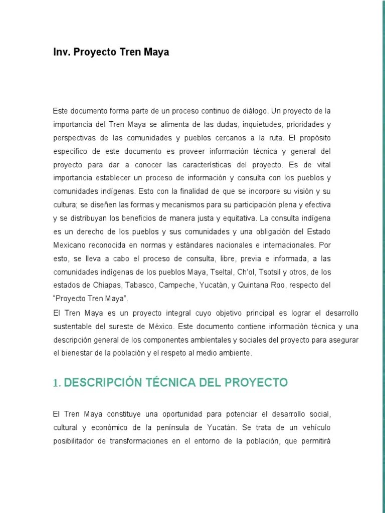 Tren Maya Project | PDF | Agua | Pueblos Mayas