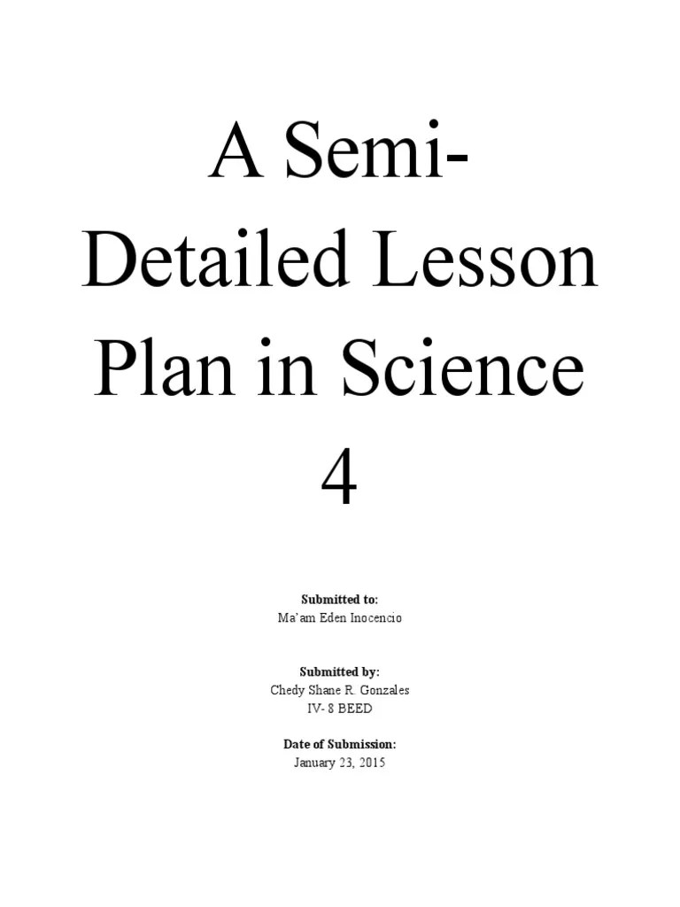 1 A Semi Detailed Lesson Plan In Science 4 PDF Free | PDF | Soil | Erosion