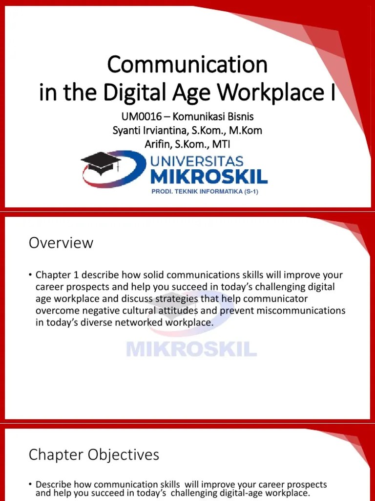 M01 Communicating In The Digital Age Workplace | PDF | Communication ...