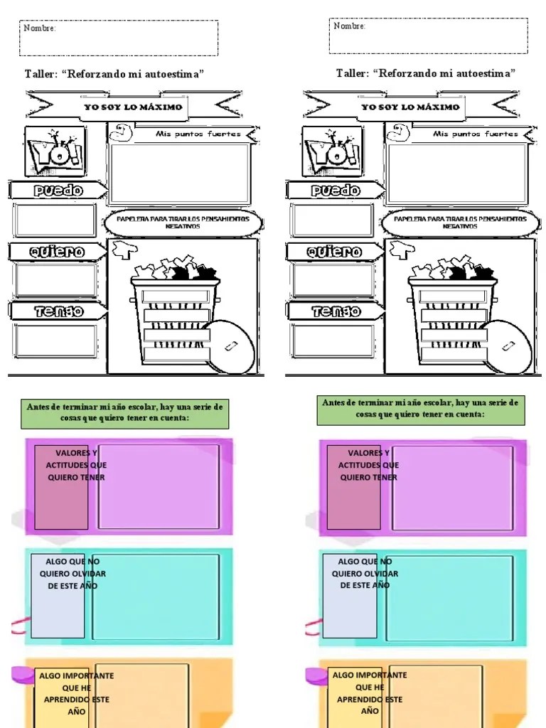 Fortaleciendo La Autoestima Y Resumiendo Las Lecciones Aprendidas Del Año Escolar | PDF