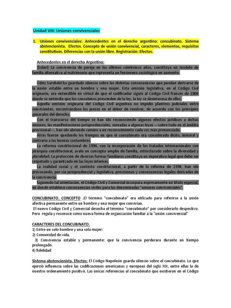 Unidad 8 - Uniones Convivenciales | PDF | Unión Civil | Asociación Doméstica
