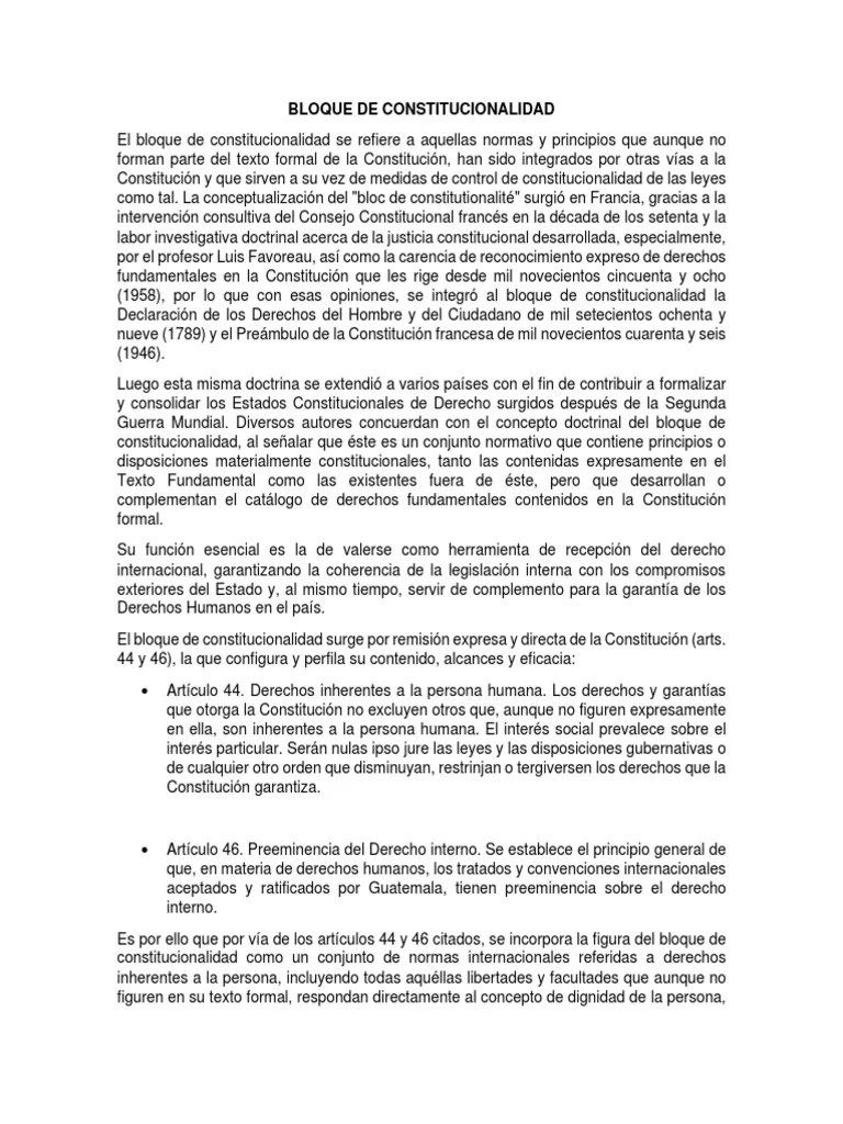 Bloque De Constitucionalidad | PDF | Constitución | Derechos Humanos