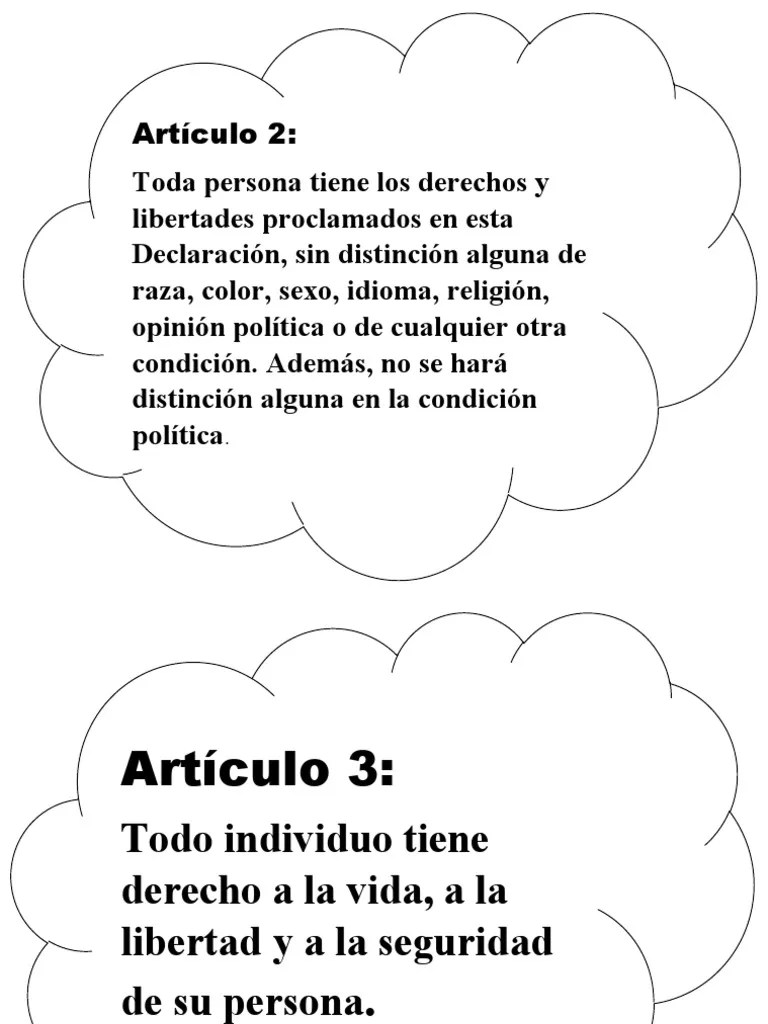 Articulos De La Declaracion Universal De Los Derechos Humanos | PDF