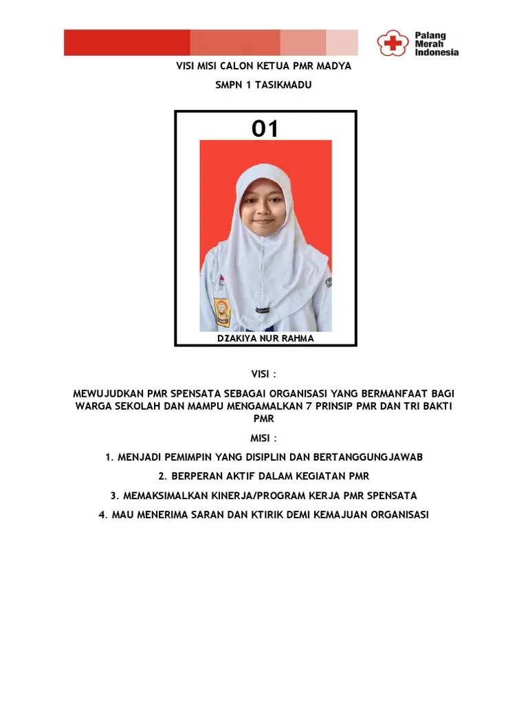 Visi Misi Calon Ketua PMR Madya | PDF