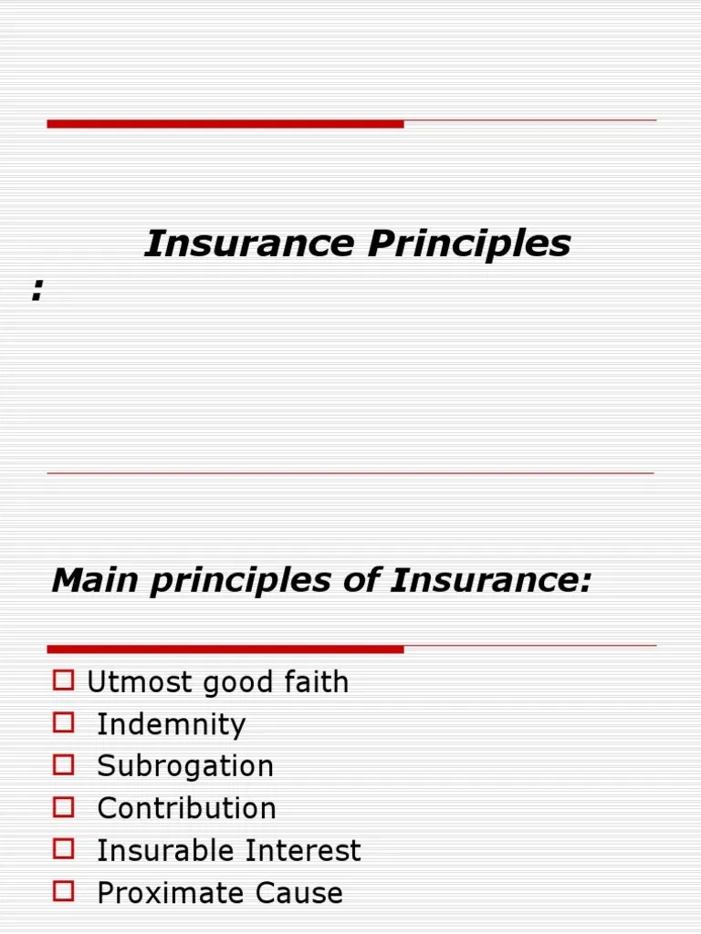 Insurance Principles | PDF | Insurance | Indemnity