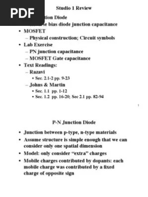Studio 1 P N Junction Field Effect Transistor
