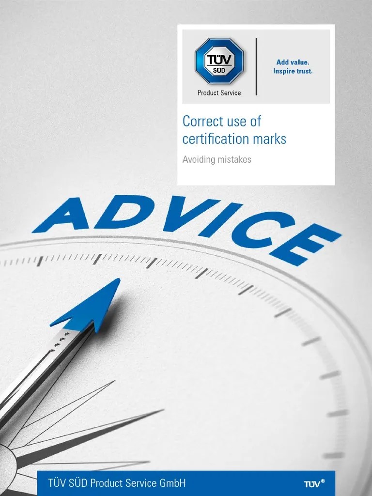 TUV SUD Correct Use Of Certification Marks | PDF | Business