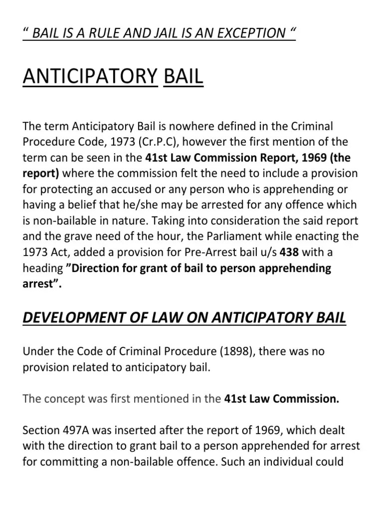Anticipatory Bail PDF | PDF | Bail | Arrest