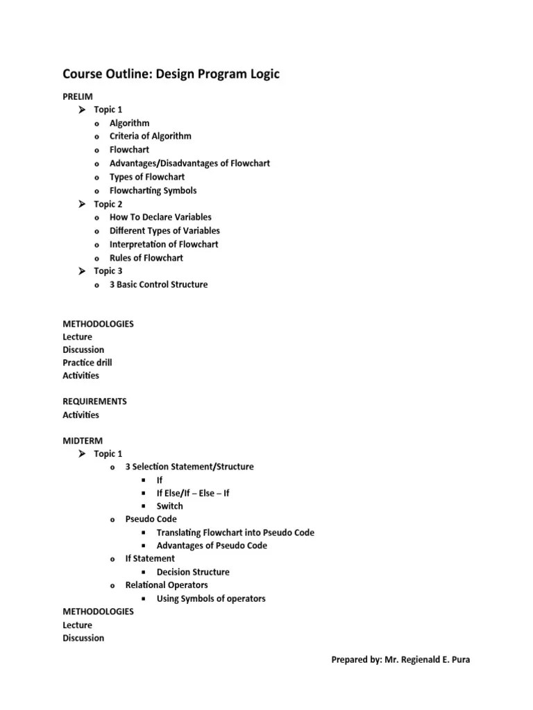 Design Program Logic | PDF