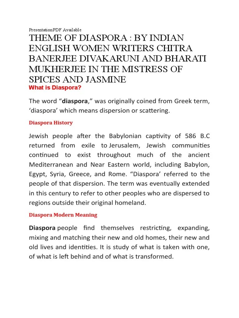 Examples Of Diaspora | PDF