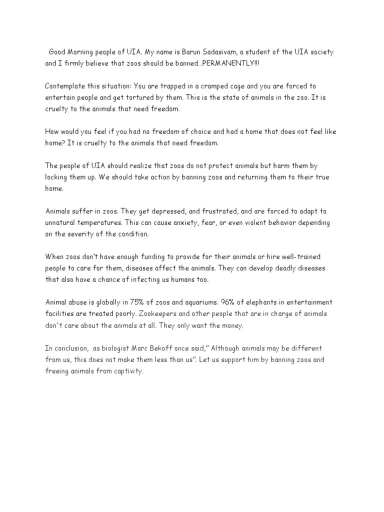 Zoos Should Be Banned | PDF