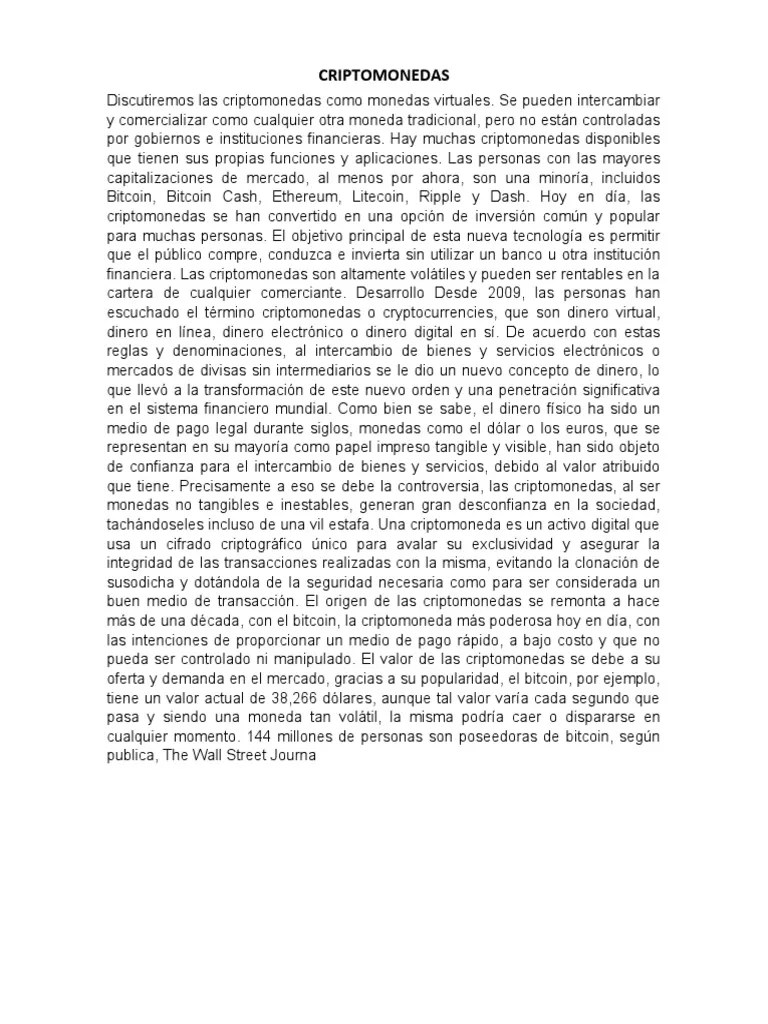 Criptomonedas | PDF | Criptomoneda | Bitcoin