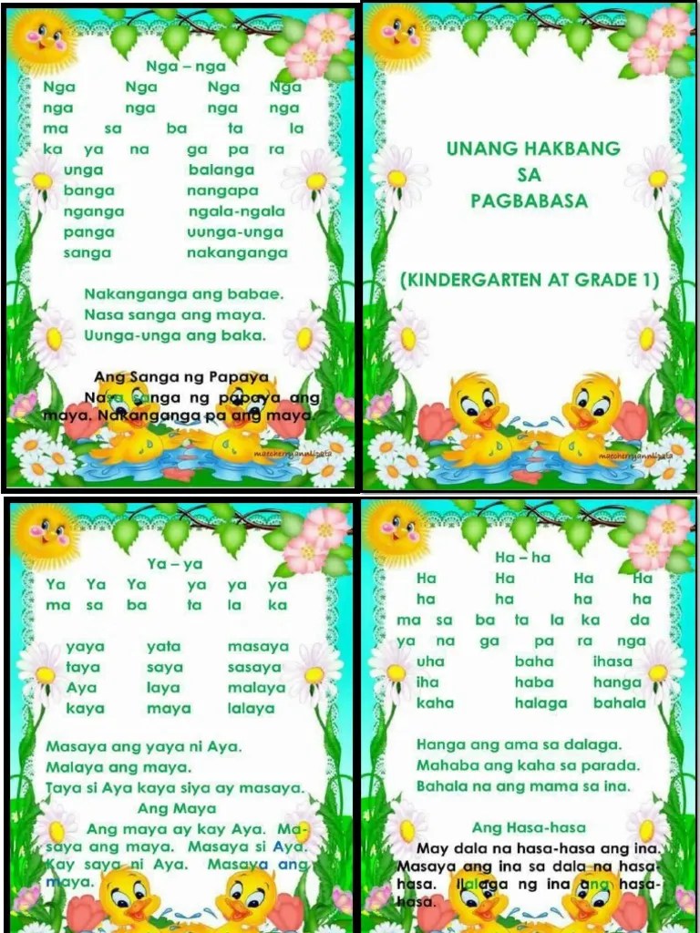 Mga Unang Hakbang Sa Pagbasa | PDF