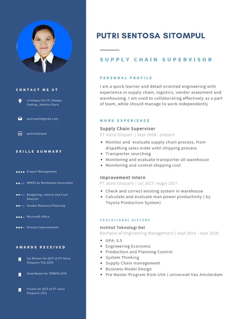 CV - Putri Sentosa Sitompul | PDF