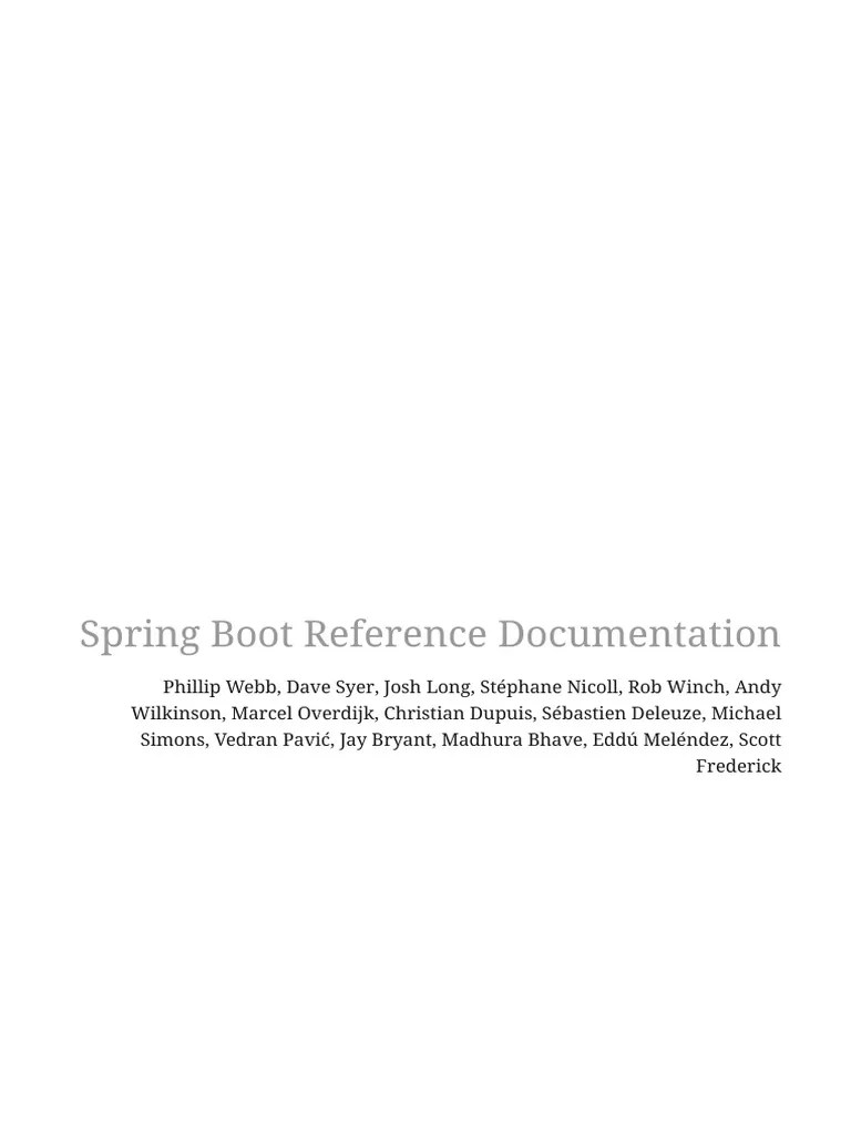 Spring Boot Reference 2.3.X | PDF | Computer Programming | Computing ...