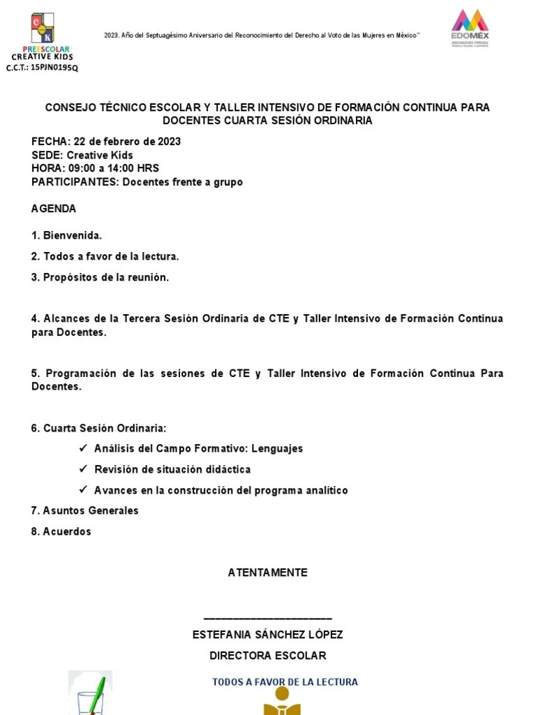 Cte 4ta Sesión 2023 PDF | PDF | Educación De La Primera Infancia | Enseñando