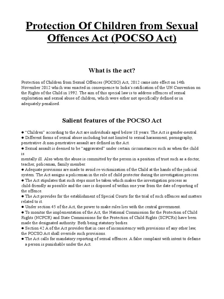 Pocso Act | PDF | Violence | Injustice