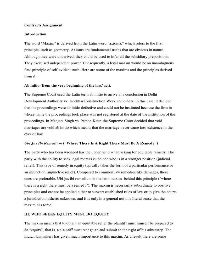 Equity Principles | PDF | Equity (Law) | Justice