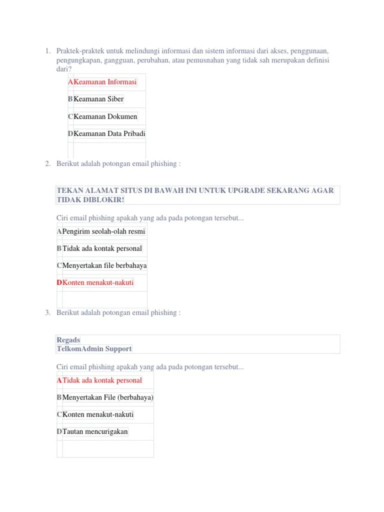 Security Awareness Quiz | PDF