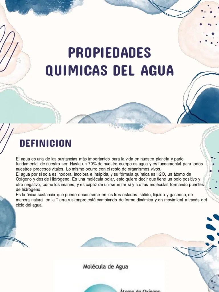 Propiedades Quimicas Del Agua | PDF | Agua | Salinidad
