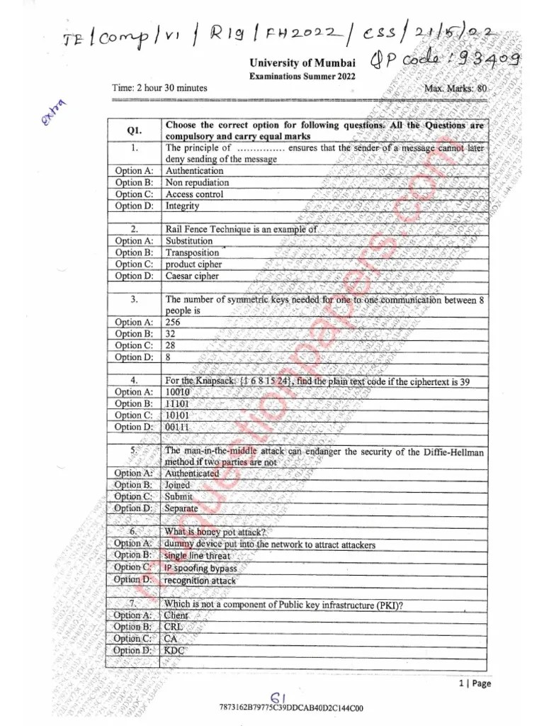 Be - Computer Engineering - Semester 6 - 2022 - May - Cryptography ...