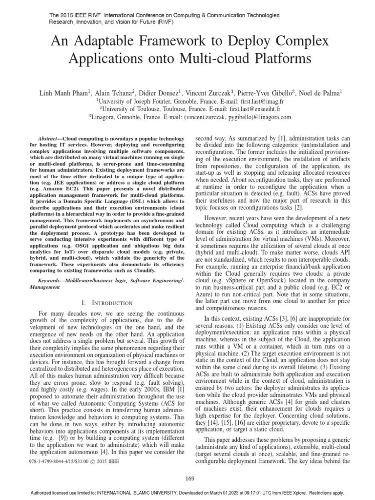 An Adaptable Framework To Deploy Complex Applications Onto Multi-Cloud ...