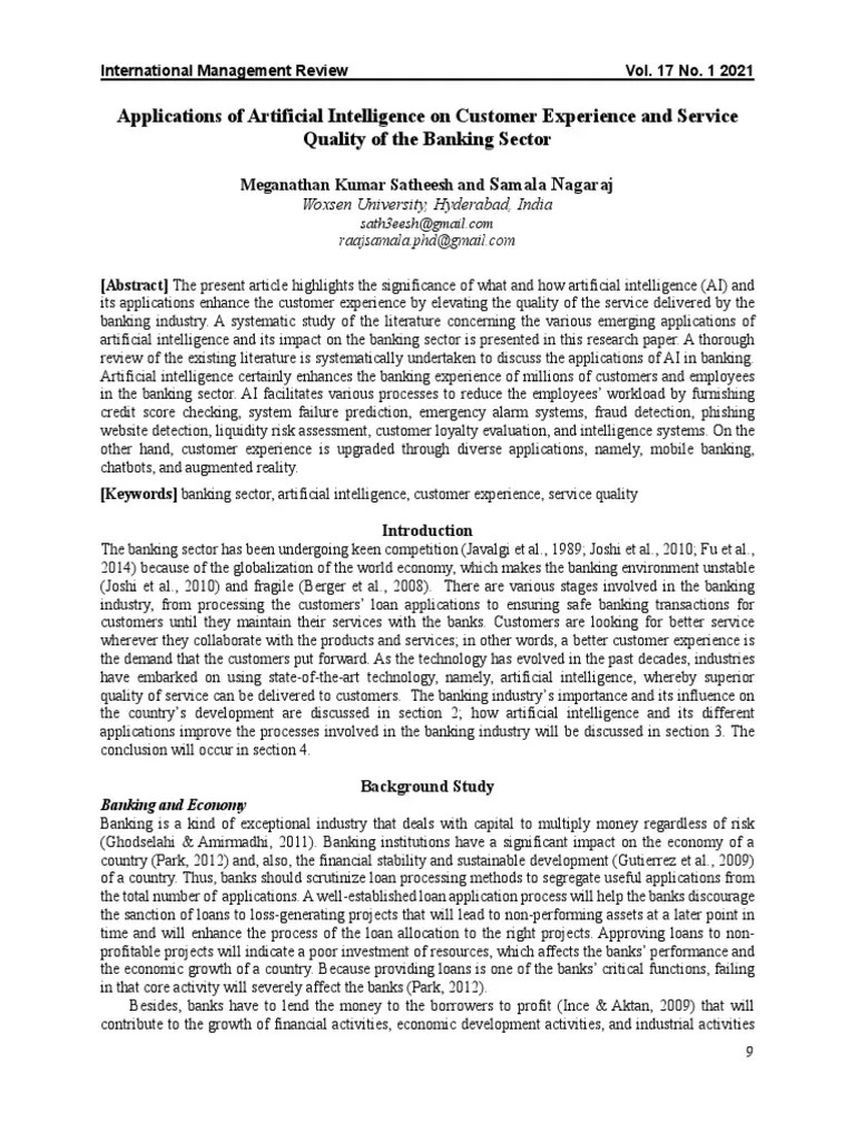 Applications Of Artificial Intelligence On Customer Experience And ...