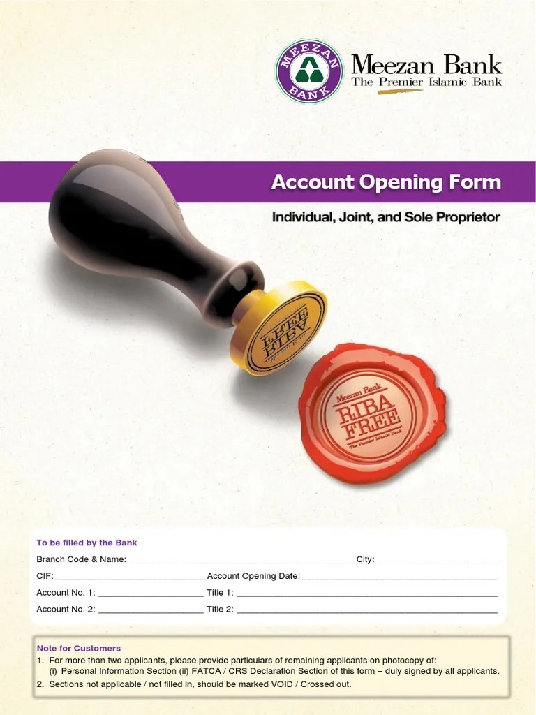 Account Opening Form | PDF | Banks | Debit Card
