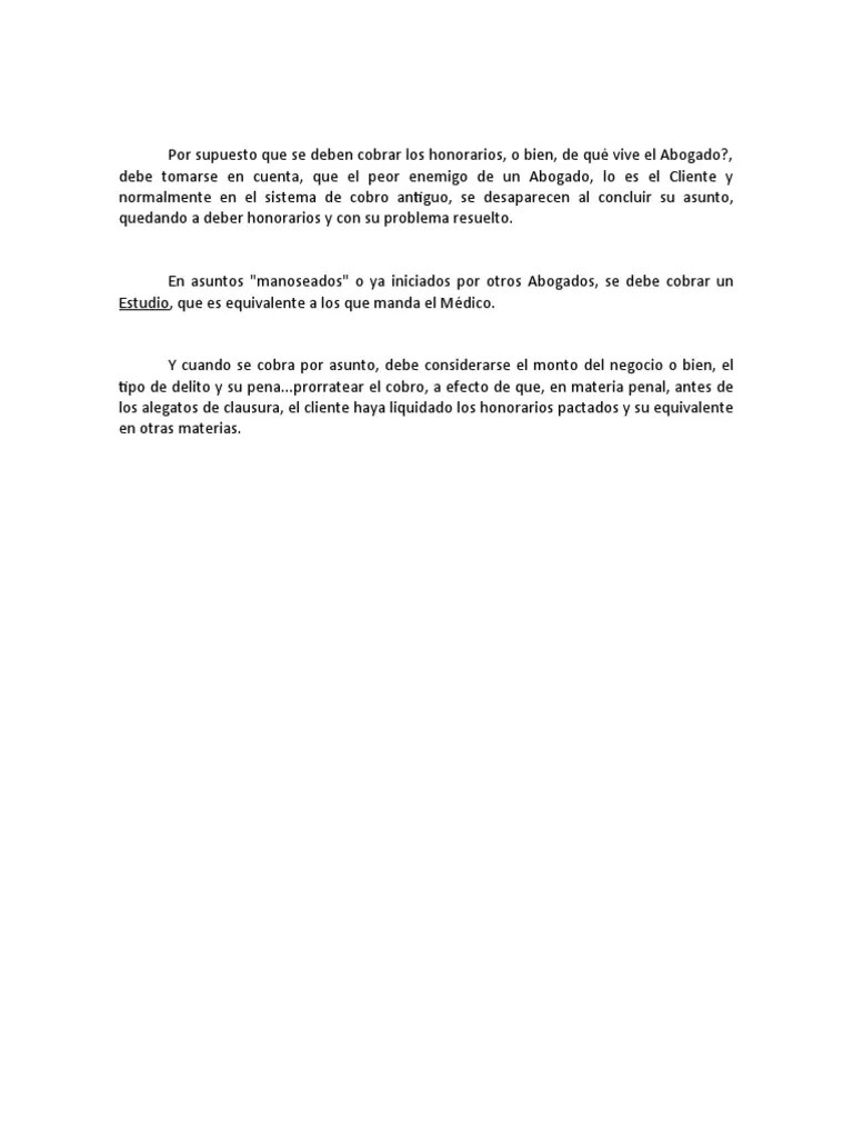 Tips Cobro Honorarios Abogados | PDF