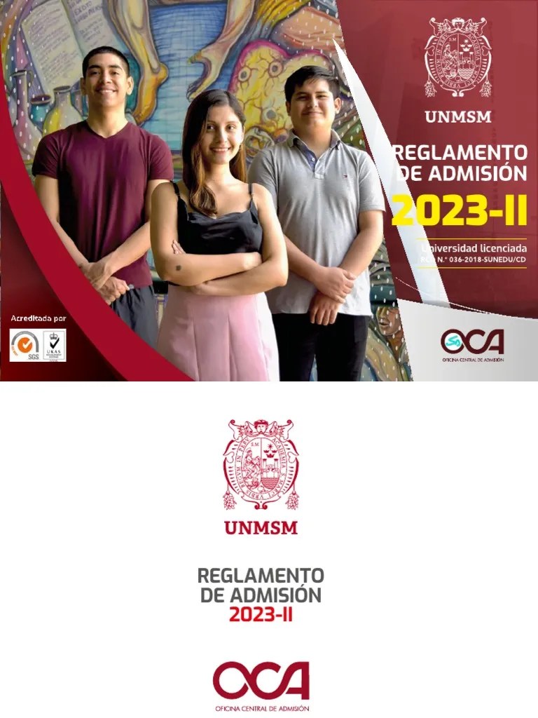 Reglamento De Admisión 2023-II UNMSM (SuperAcademy) | PDF | Educación Más Alta | Universidad