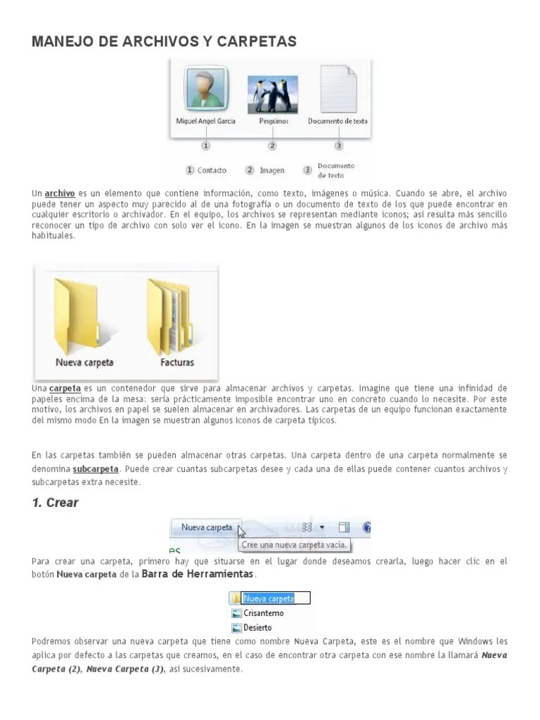 Manejo De Archivos Y Carpetas | PDF | Archivo De Computadora | Ventana ...