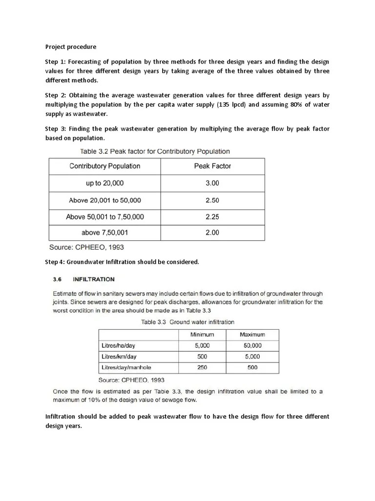 Design Procedure For Sewer | PDF | Sanitary Sewer | Discharge (Hydrology)