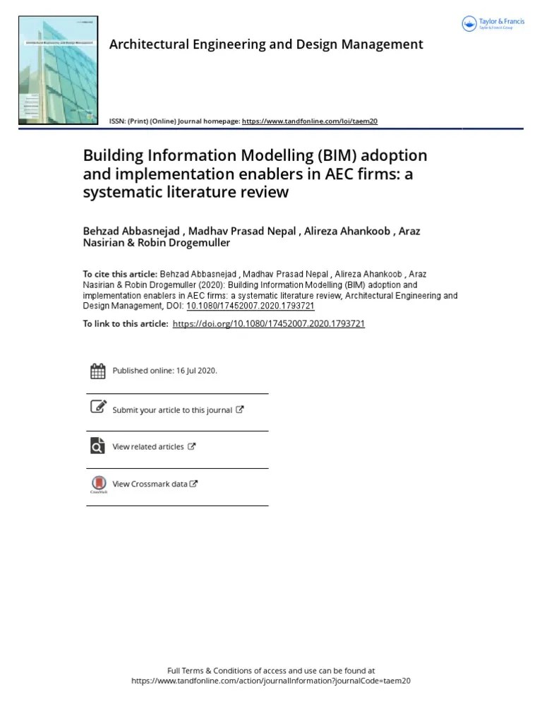 Building Information Modelling (BIM) Adoption And Implementation ...