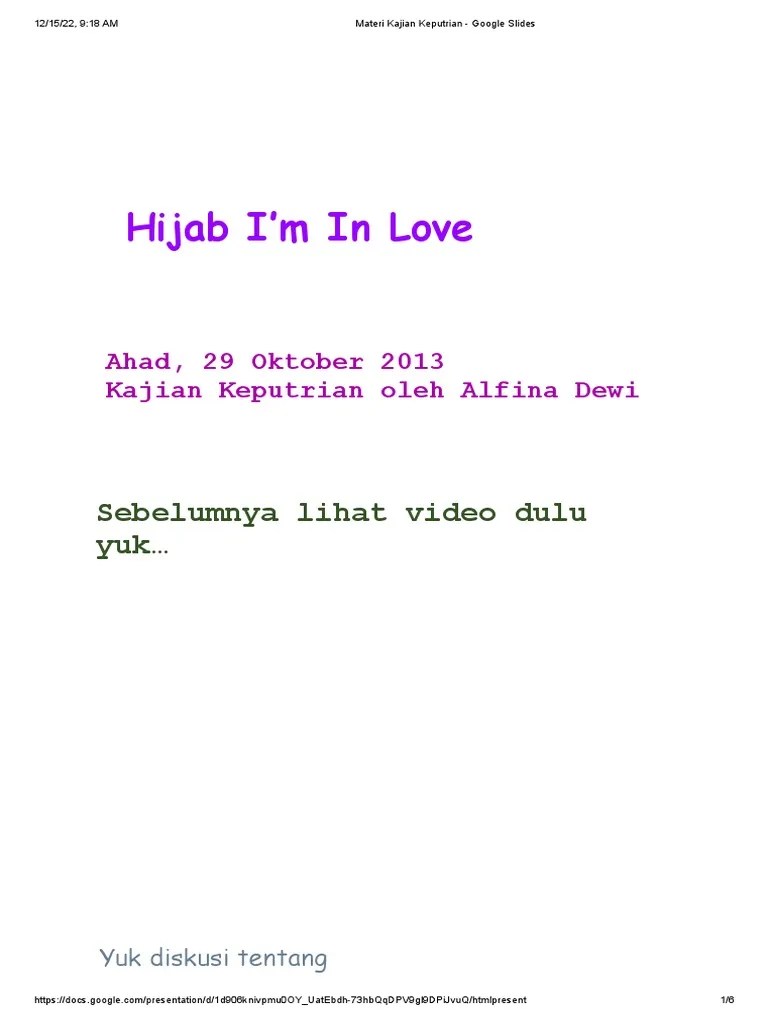 Materi Kajian Keputrian - Google Slides | PDF