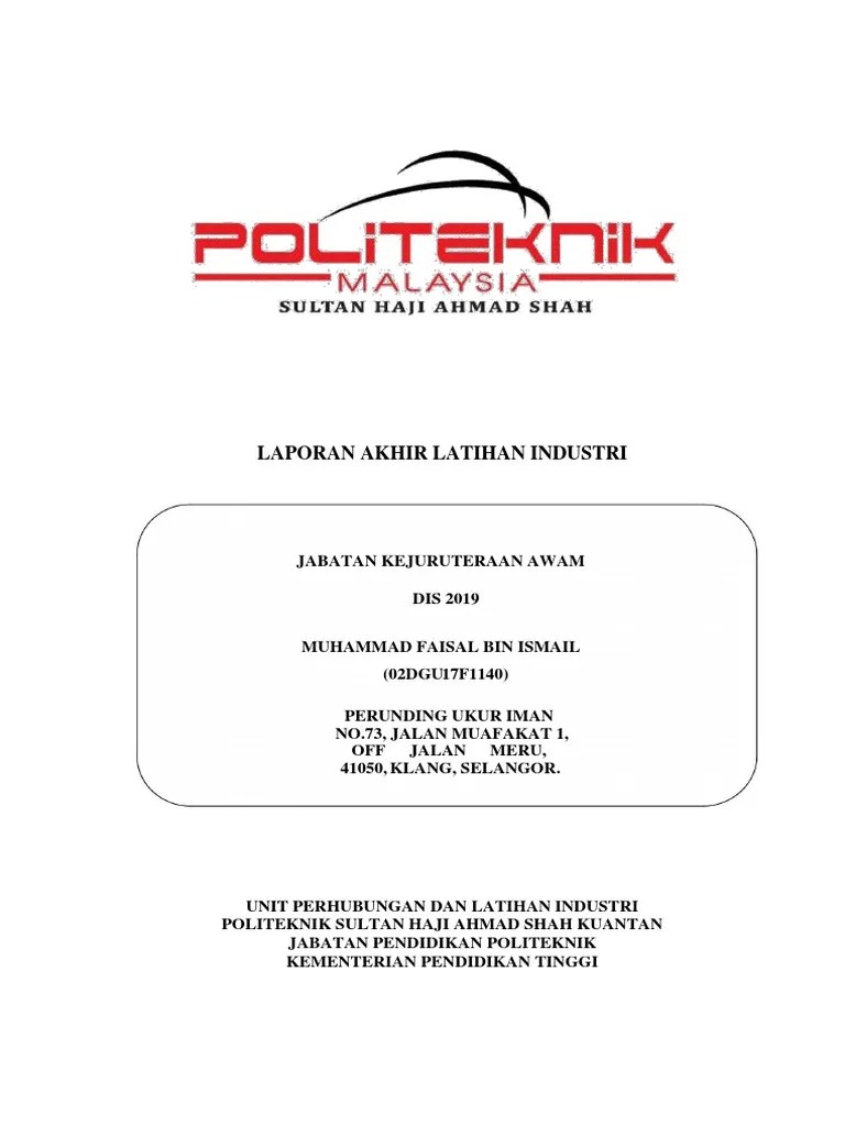 Laporan Akhir Latihan Industri | PDF