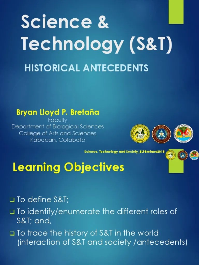 1 - STS - Science, Technology And Society - Introduction, Historical ...