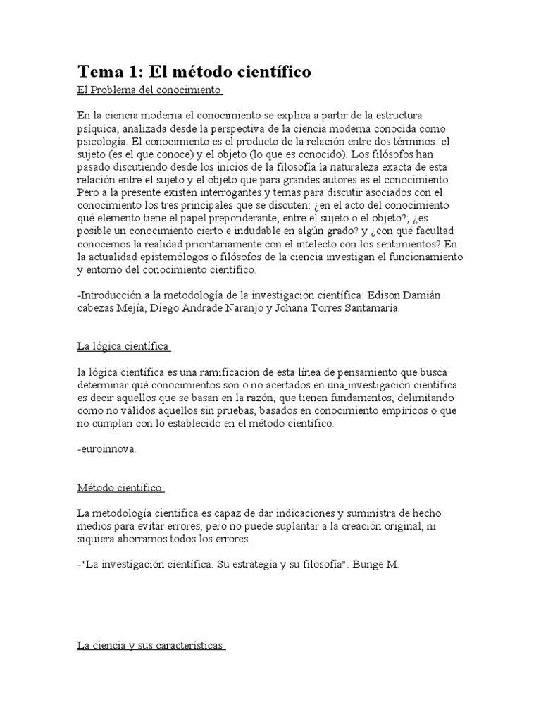 Metodo Científico | PDF | Conocimiento | Método Científico